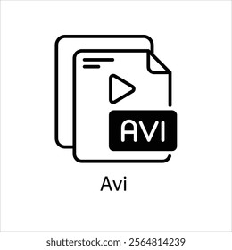 Avi Vector icon stock illustration