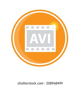 AVI video icon, vector illustration