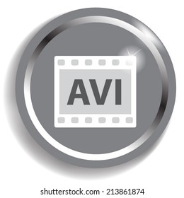 AVI video icon, vector illustration