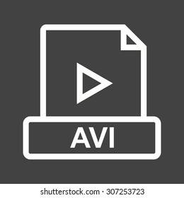 AVI, web, play icon vector image. Can also be used for file format, design and storage. Suitable for mobile apps, web apps and print media.