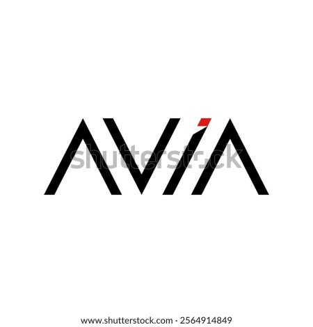 AVIA logomark in the geometric and modern style with the letter A and V is in the same shape