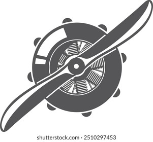 Avia propeller drawing. Retro rotating aircraft turbine