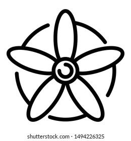 Avia propeller icon. Outline avia propeller vector icon for web design isolated on white background