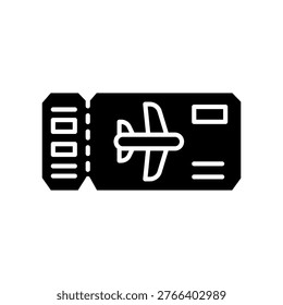 avia ticket color line icon. Vector isolated element. Editable stroke.