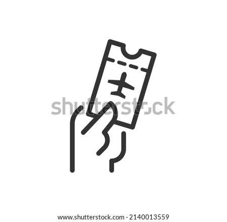 Avia Ticket vector icon set. Travel, airport, trip, airplane,flight symbol
