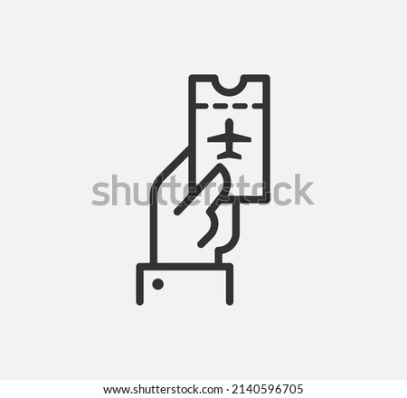 Avia Ticket vector icon. Travel, airport, trip, airplane,flight symbol