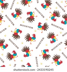 Avian Elegance Harmony Rooster Waltz Pattern can be use for background and apparel design