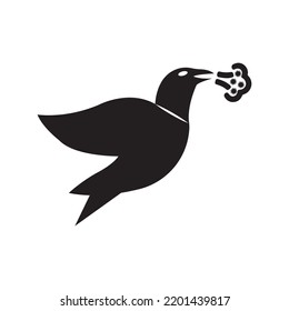 Icono de ave enferma de gripe aviar | Ilustración del vector negro |