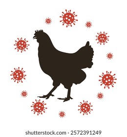 avian influenza chicken circle vector design