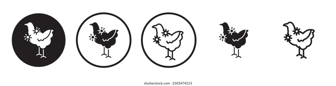 Avian Influenza line icon vector set.