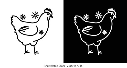 Avian Influenza thin line vector icon set.