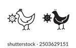 Avian Influenza vector icon in solid and outline style