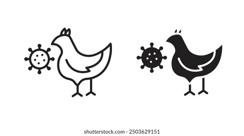 Avian Influenza vector icon in solid and outline style