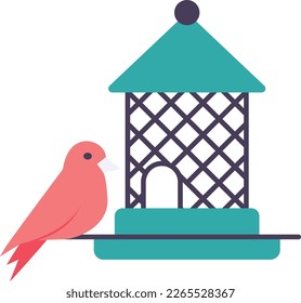 Aviary concept, flight cages vector color icon design, Pet and Vet symbol, Animal Shelter sign, four legged friends stock illustration