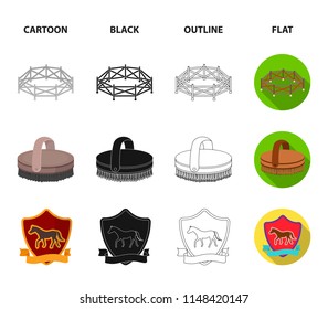 Aviary, whip, emblem, hippodrome .Hippodrome and horse set collection icons in cartoon,black,outline,flat style vector symbol stock illustration web.