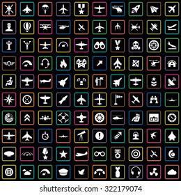 aviation 100 icons universal set for web and mobile
