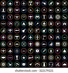 aviation 100 icons universal set for web and mobile