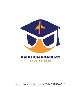 Aviation Academy Logo design Modern Creative concept vector Template Airplane Education 