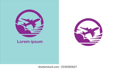 Aviation Aeronautics Air transport Flying unique logo design illustration