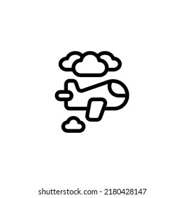 Aviation in air and cloud Outline Icon, Logo, and illustration Vector