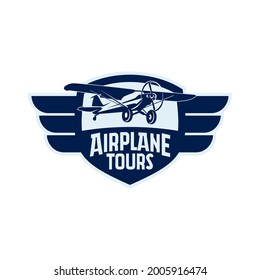 Aviation Airplane Aeroplane Flight Logo Template Badge Vector