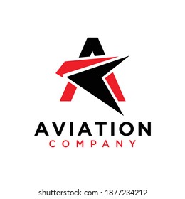 aviation or Airplane with eagle icon vector illustration design Logo Template