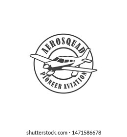 Aviation Badge Logo Vintage Style Design
