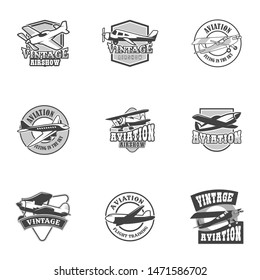 Aviation Badge Logo Vintage Style Design