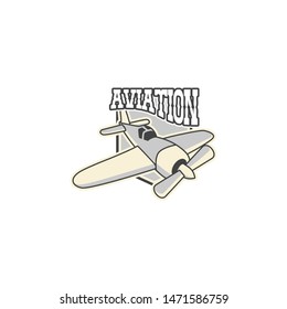 Aviation Badge Logo Vintage Style Design