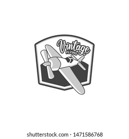 Aviation Badge Logo Vintage Style Design
