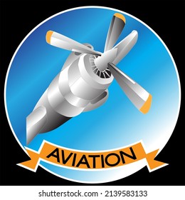 Aviation Badge Symbol Icon Logo Vector Illustration
