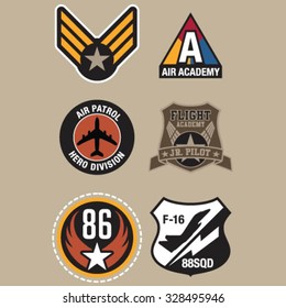 Aviation Badges Stock Vector (Royalty Free) 328495946