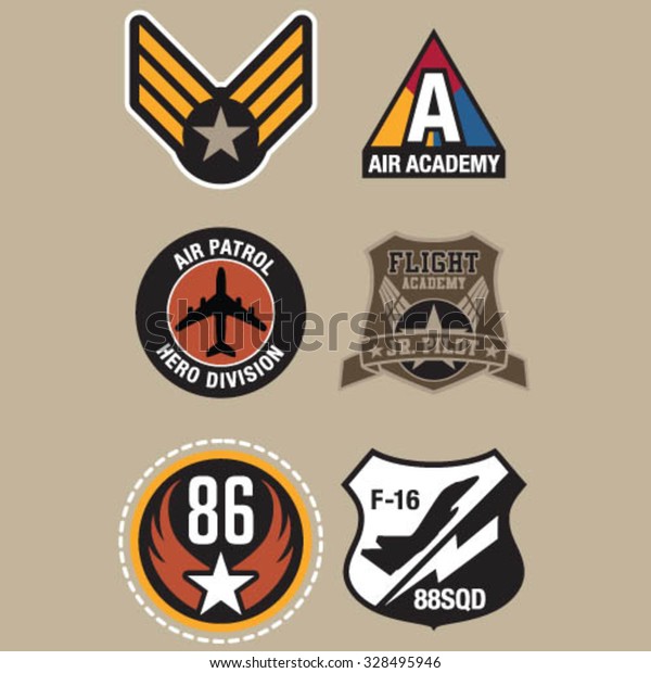 Aviation Badges Stock Vector (royalty Free) 328495946