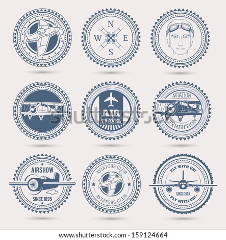 Aviation badges. EPS10.