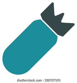 Aviation Bomb vector icon. Style is flat bicolor soft blue symbol, rounded angles, white background.