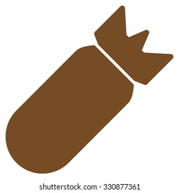 Aviation Bomb vector icon. Style is flat brown symbol, rounded angles, white background.