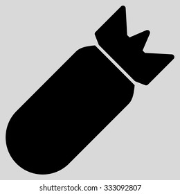 Aviation Bomb vector icon. Style is flat black symbol, rounded angles, light gray background.