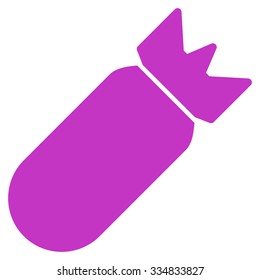 Aviation Bomb vector icon. Style is flat violet symbol, rounded angles, white background.