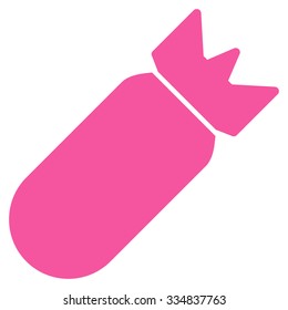 Aviation Bomb vector icon. Style is flat pink symbol, rounded angles, white background.