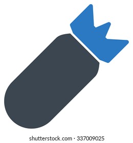 Aviation Bomb vector icon. Style is flat bicolor smooth blue symbol, rounded angles, white background.