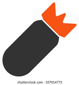 Aviation Bomb vector icon. Style is flat bicolor orange and gray symbol, rounded angles, white background.