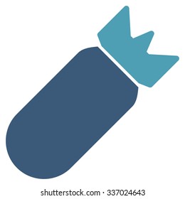 Aviation Bomb vector icon. Style is flat bicolor cyan and blue symbol, rounded angles, white background.