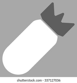 Aviation Bomb vector icon. Style is flat bicolor dark gray and white symbol, rounded angles, silver background.