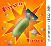 Aviation bombing with explosion effect, vector illustration eps10