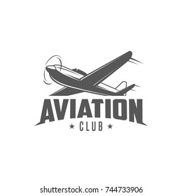 Aviation club. Retro badge