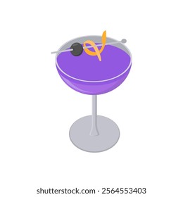 Aviation Cocktail, Cocktails Vector illustration, Isolated