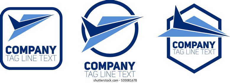 Aviation company logo set vector