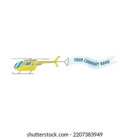 Luftverkehrskonzept. Kreatives Flugzeug mit Werbebanner-Flachbild-Illustration. Cartoon-Luftfahrzeuge, Flugzeug und Biplane mit Band, einzelne Vektorgrafik