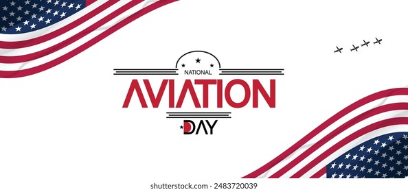 Aviation Day symbol showcasing a flying airplane