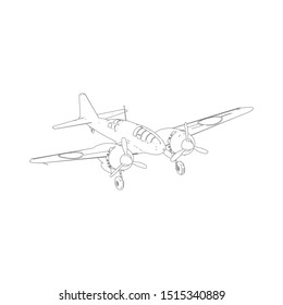 Aviation Drawing Blueprint Plane Sketch Graphic Stock Vector (Royalty ...